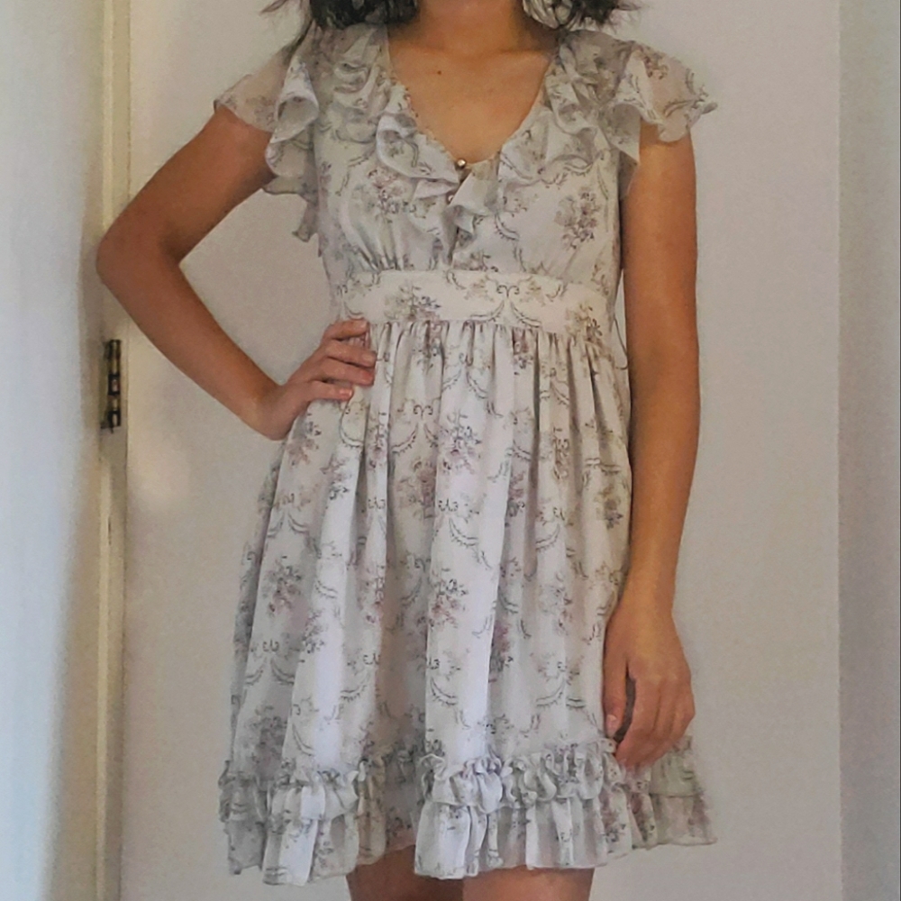 STEVE MADDEN GRAY FLORAL DRESS